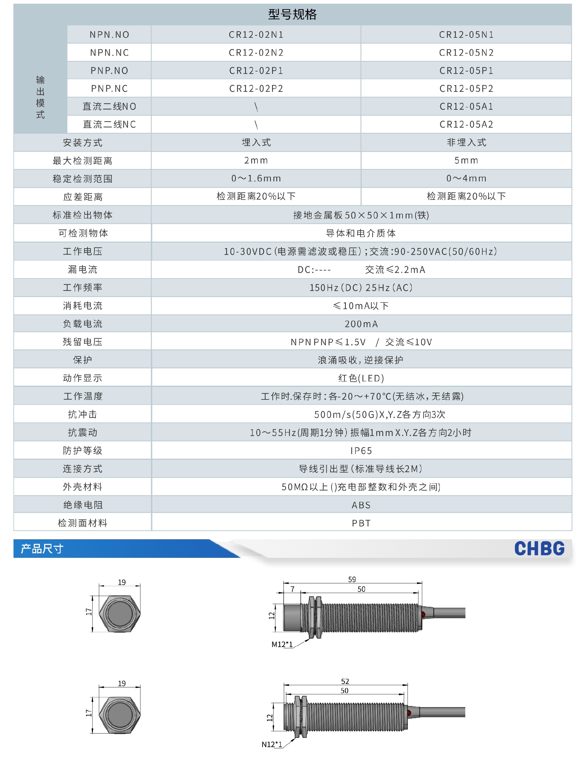 CR电容式接近开关